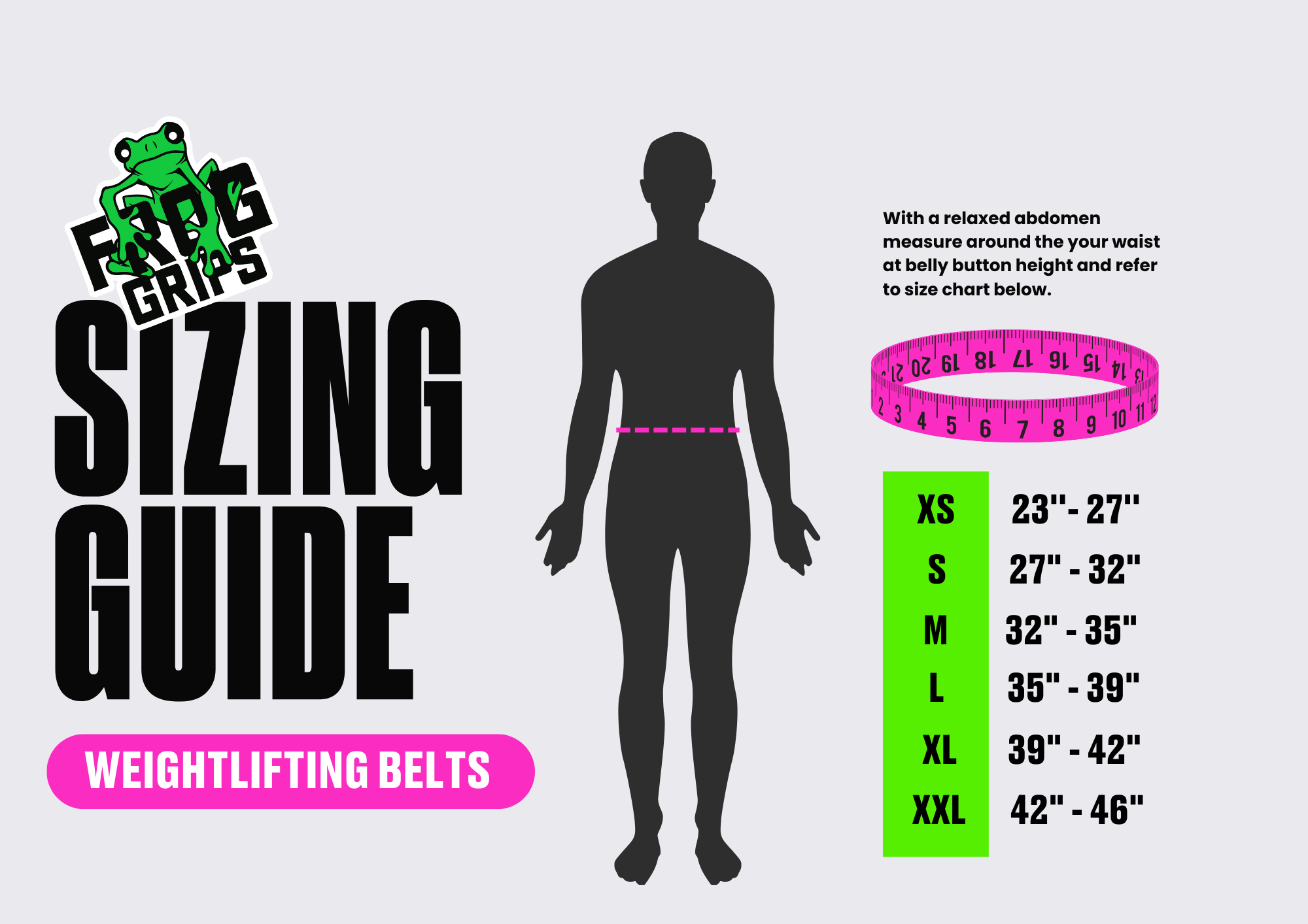 Frog Size Chart